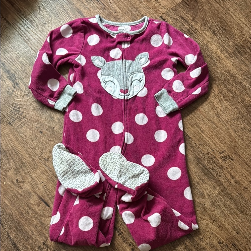 Pink Polka Dot Baby Onesie with Animal Design size 5t